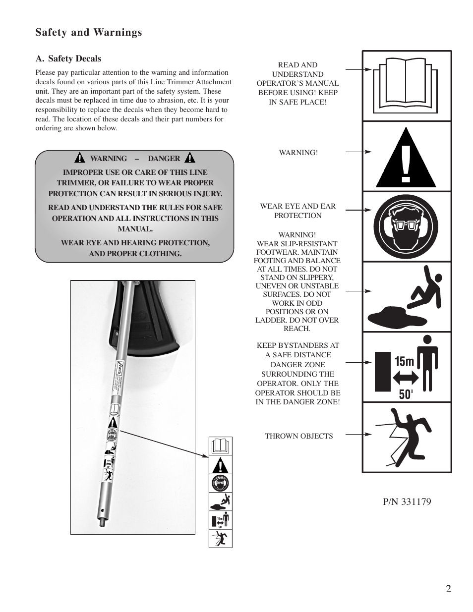 2safety and warnings | Little Wonder Line Trimmer User Manual | Page 3 / 12