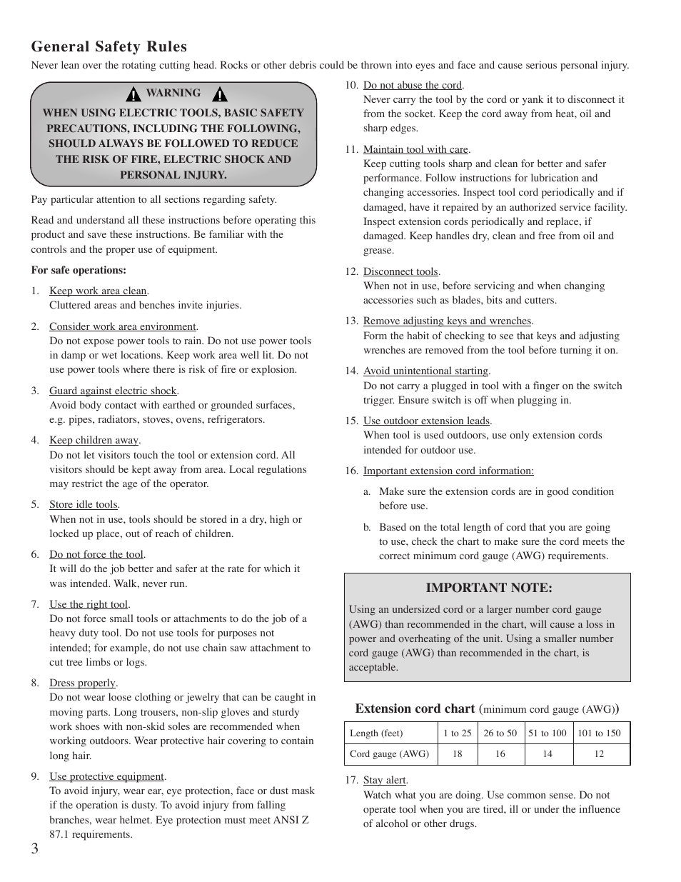 3general safety rules | Little Wonder Line Trimmer User Manual | Page 4 / 12