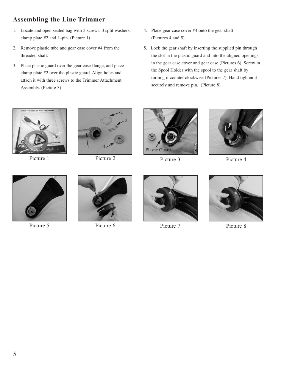 5assembling the line trimmer | Little Wonder Line Trimmer User Manual | Page 6 / 12