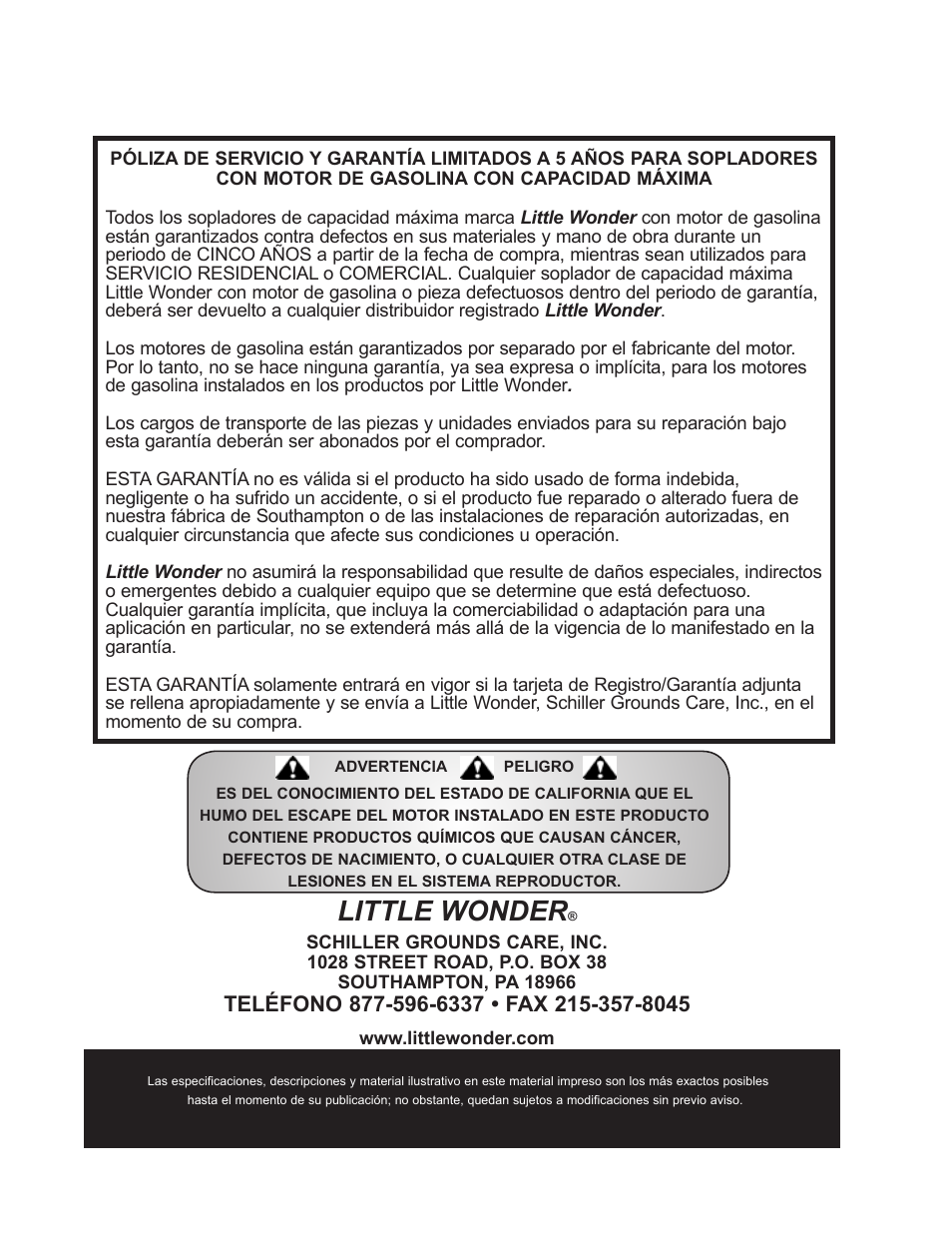 Little wonder | Little Wonder SHO 9502-00-01 User Manual | Page 28 / 42