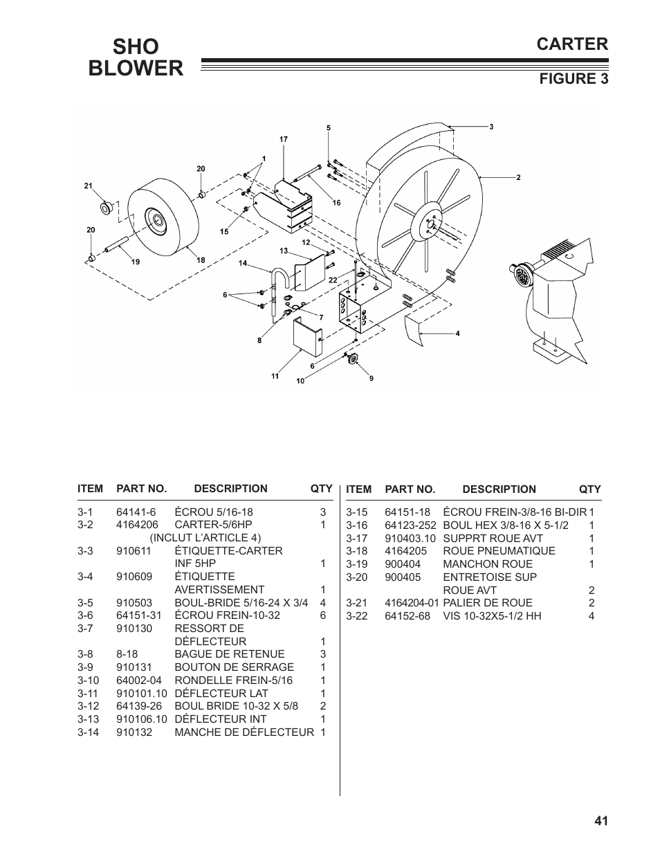 Sho blower, Carter, Figure 3 | Little Wonder SHO 9502-00-01 User Manual | Page 41 / 42