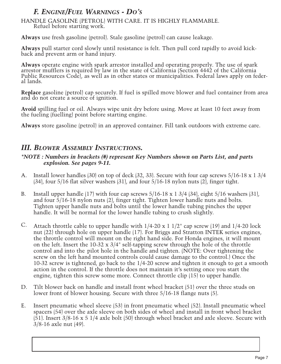 F. e, Iii. b | Little Wonder 9600 User Manual | Page 11 / 12