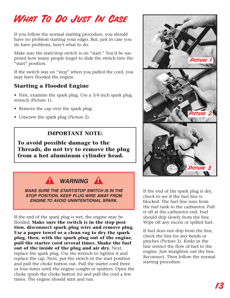 What to do just in case | Little Wonder Edger User Manual | Page 13 / 32