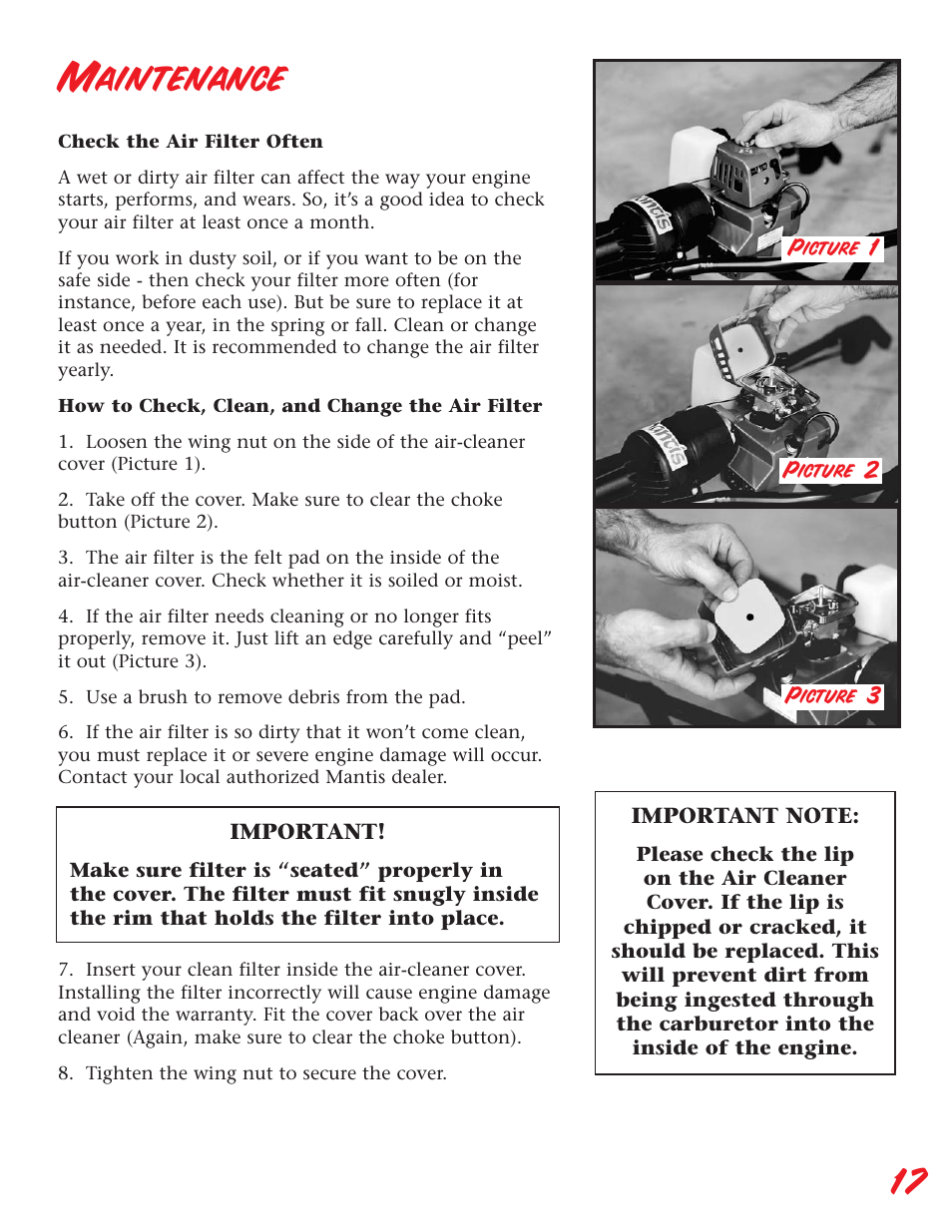 Maintenance | Little Wonder Edger User Manual | Page 17 / 32