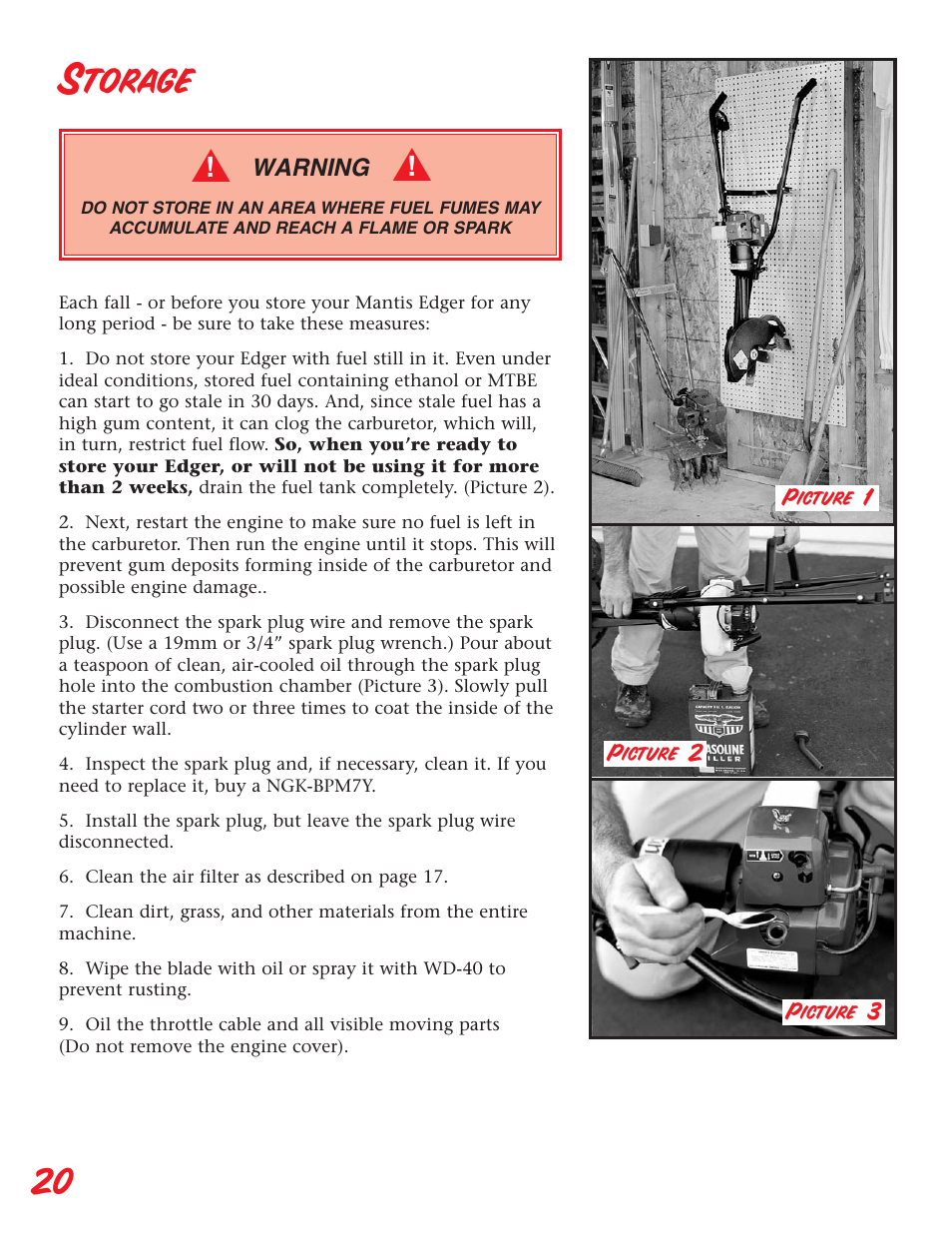 Storage | Little Wonder Edger User Manual | Page 20 / 32