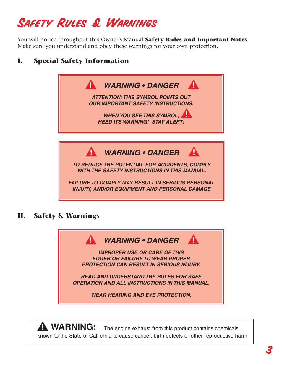 Safety rules & warnings | Little Wonder Edger User Manual | Page 3 / 32