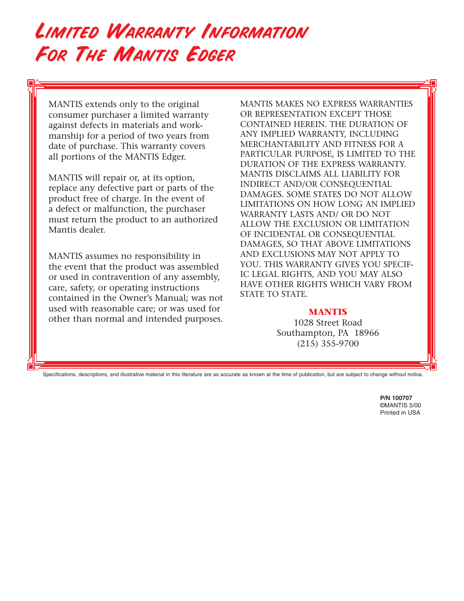 Little Wonder Edger User Manual | Page 32 / 32