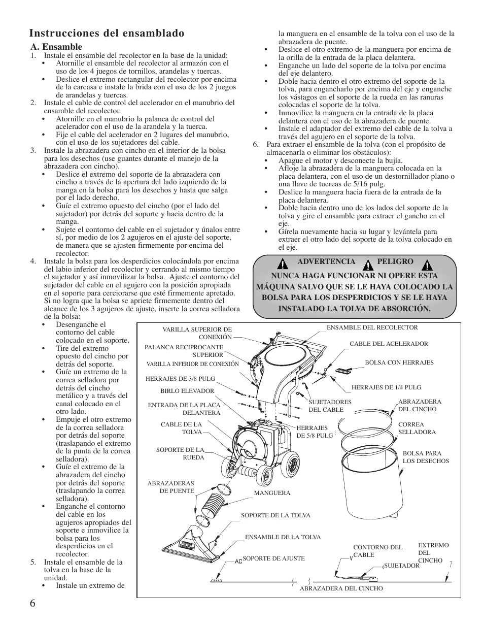 6instrucciones del ensamblado, A. ensamble | Little Wonder 5621 User Manual | Page 43 / 56