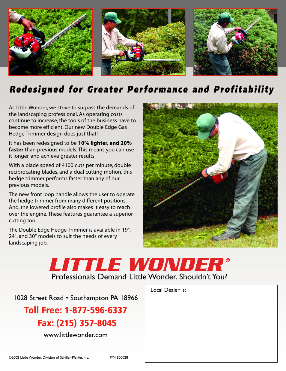 Professionals demand little wonder. shouldn’t you | Little Wonder Double Edge User Manual | Page 4 / 4