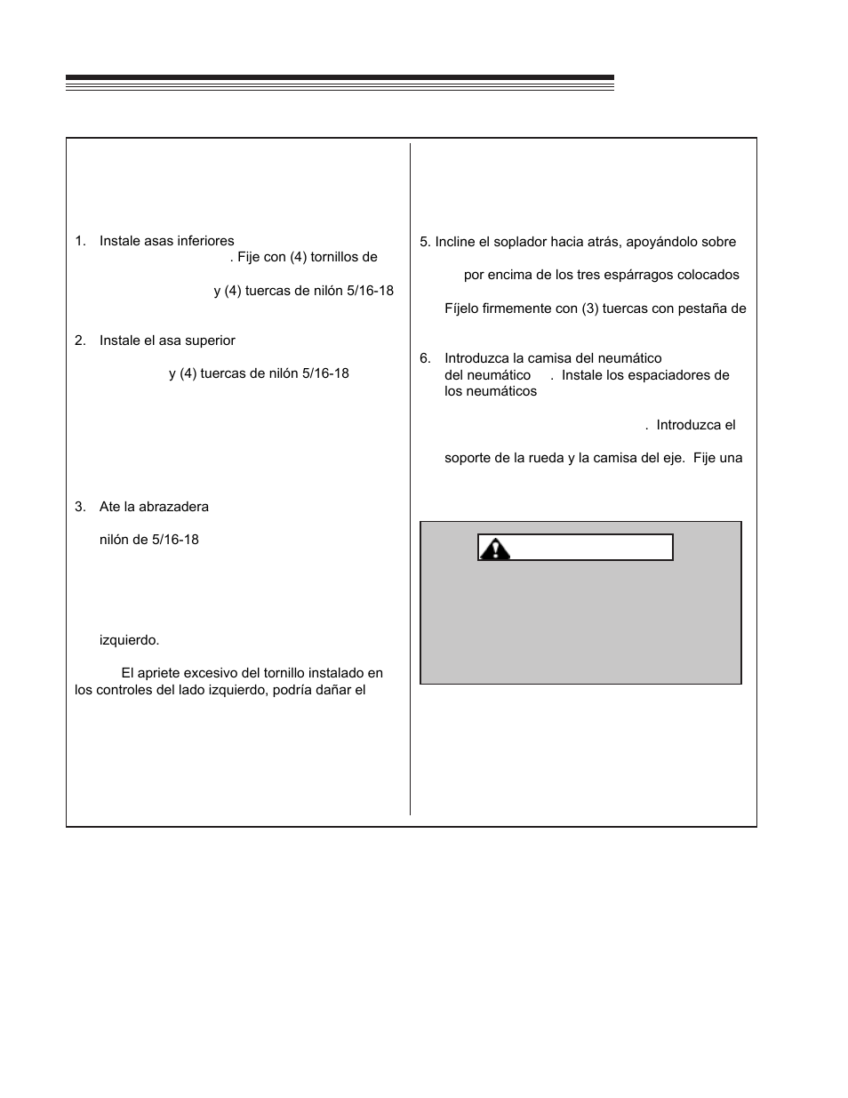 Optimax blower, Montaje, Advertencia | Little Wonder OPTIMAX LB900-00-01 User Manual | Page 22 / 42