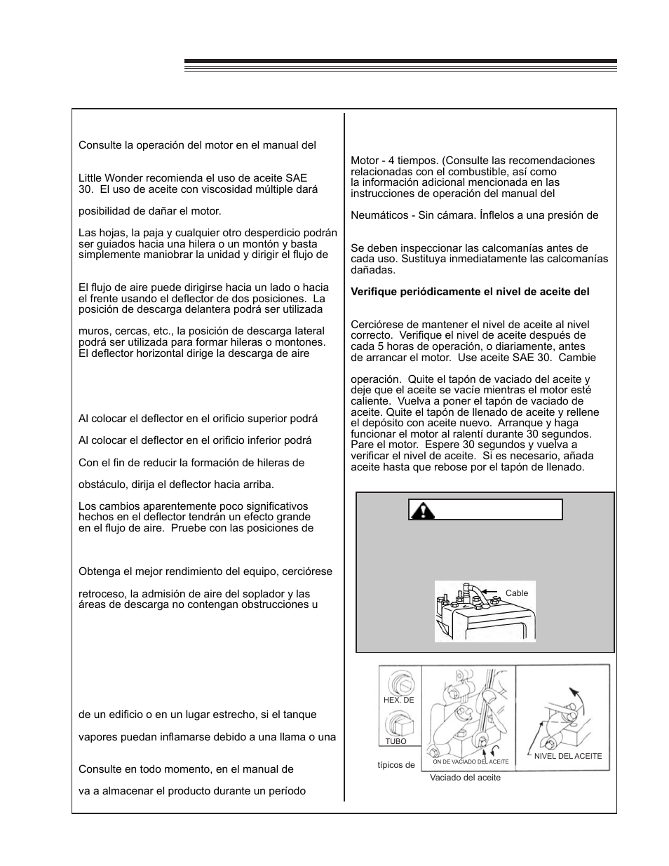 Optimax blower, Operación, Advertencia | Little Wonder OPTIMAX LB900-00-01 User Manual | Page 23 / 42