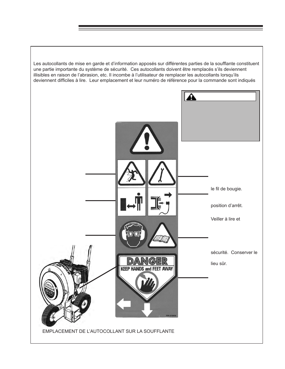 Optimax blower, Sécurité | Little Wonder OPTIMAX LB900-00-01 User Manual | Page 33 / 42
