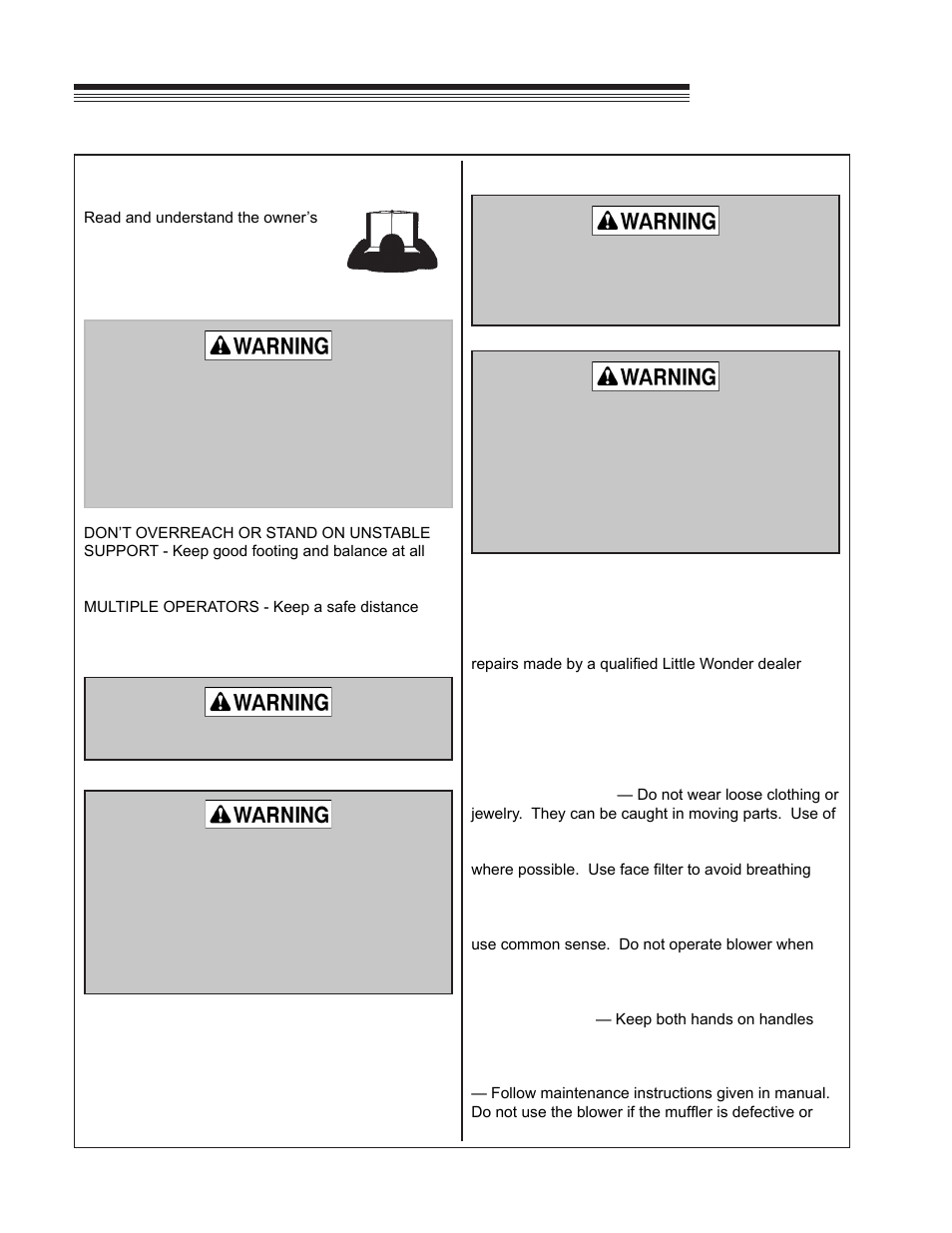 Optimax blower, Safety | Little Wonder OPTIMAX LB900-00-01 User Manual | Page 6 / 42