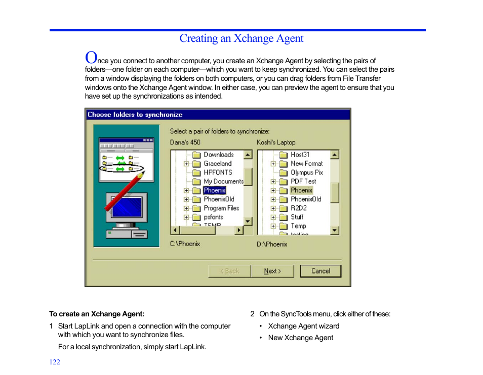 Creating an xchange agent | LapLink MN-LGD011-XX-US User Manual | Page 116 / 166