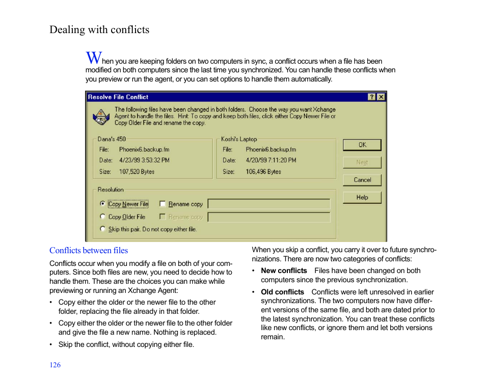 Dealing with conflicts | LapLink MN-LGD011-XX-US User Manual | Page 120 / 166