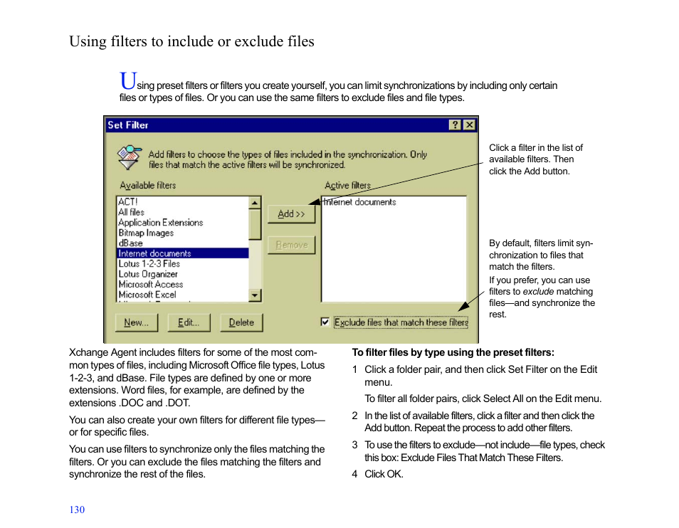 Using filters to include or exclude files | LapLink MN-LGD011-XX-US User Manual | Page 124 / 166