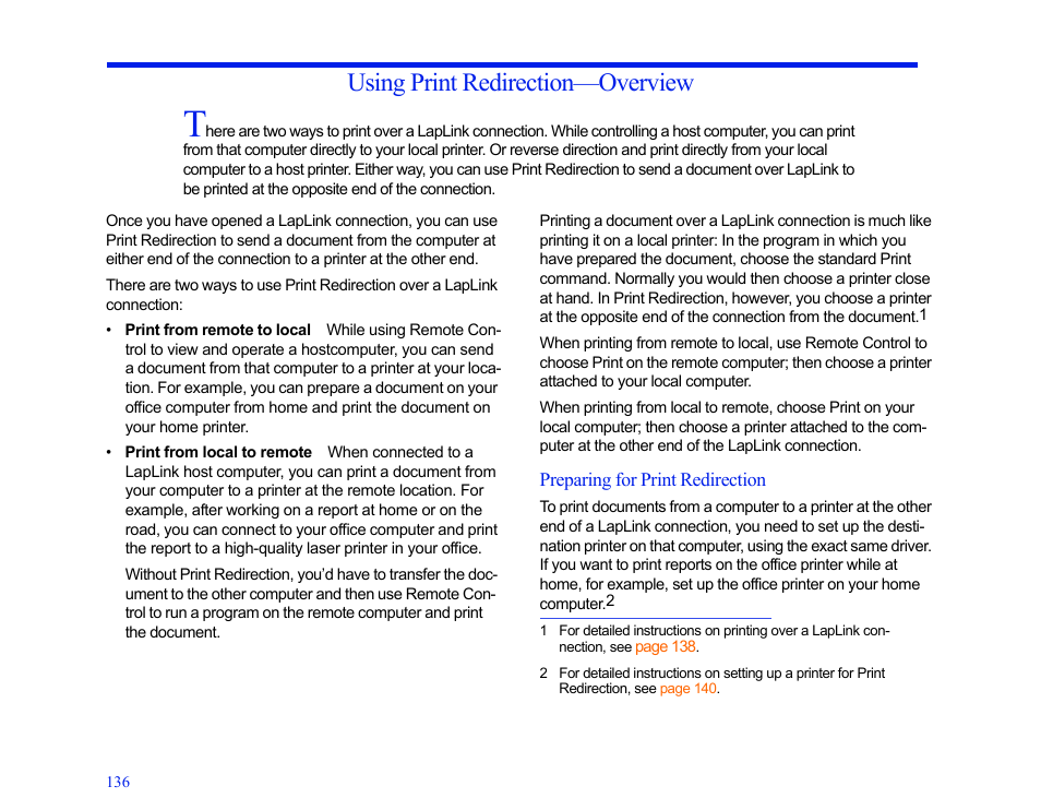 Using print redirection-overview, Using print redirection—overview | LapLink MN-LGD011-XX-US User Manual | Page 129 / 166