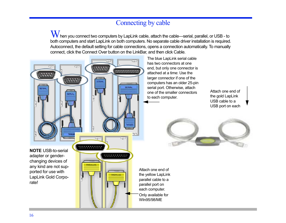 Connecting by cable | LapLink MN-LGD011-XX-US User Manual | Page 15 / 166