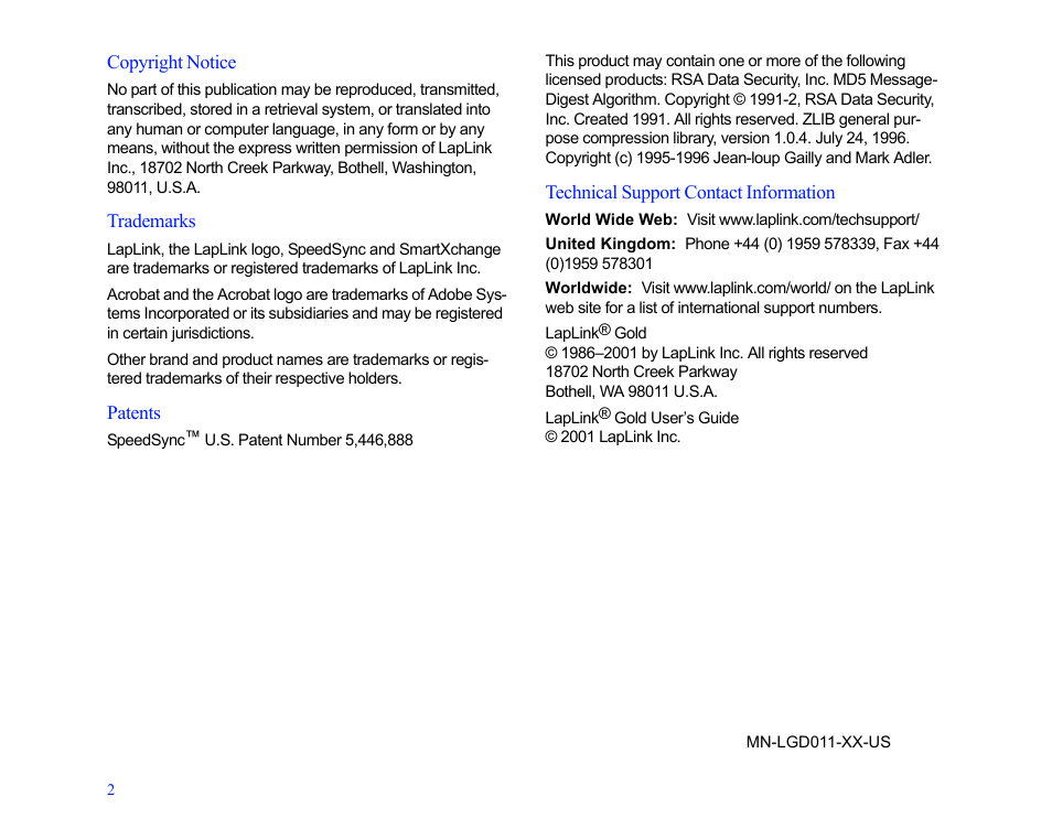 LapLink MN-LGD011-XX-US User Manual | Page 2 / 166