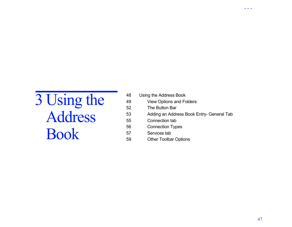 3 using the address book, 3 using the address book 47 | LapLink MN-LGD011-XX-US User Manual | Page 44 / 166
