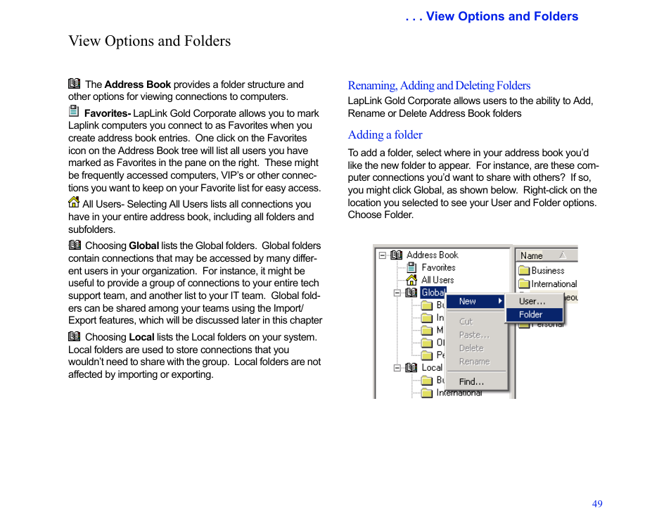 View options and folders | LapLink MN-LGD011-XX-US User Manual | Page 46 / 166