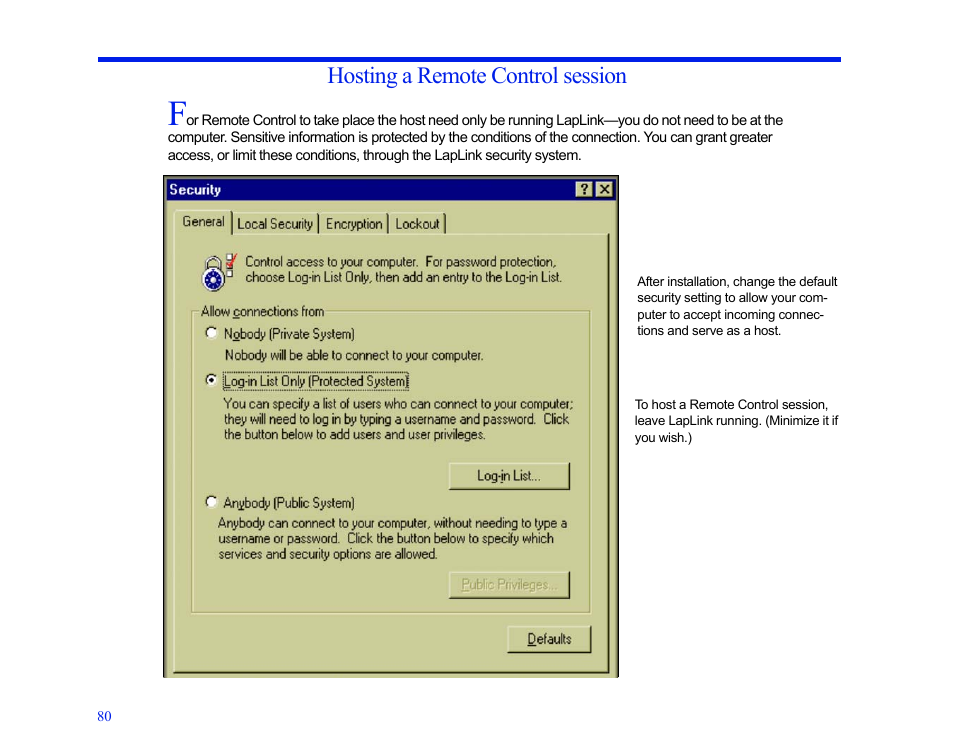 Hosting a remote control session | LapLink MN-LGD011-XX-US User Manual | Page 75 / 166
