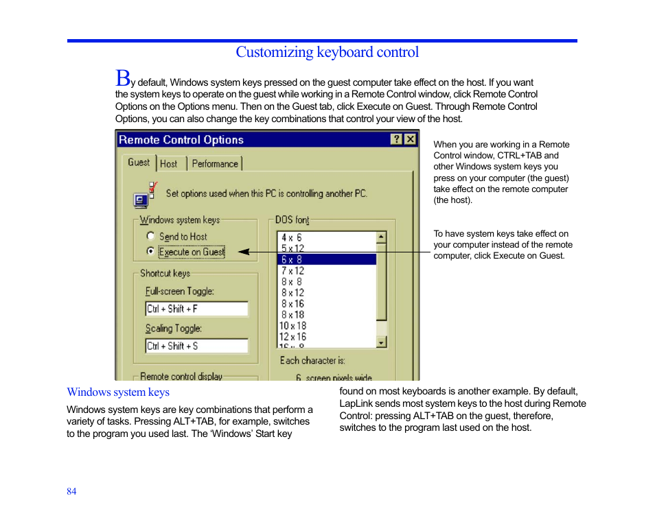Customizing keyboard control | LapLink MN-LGD011-XX-US User Manual | Page 79 / 166