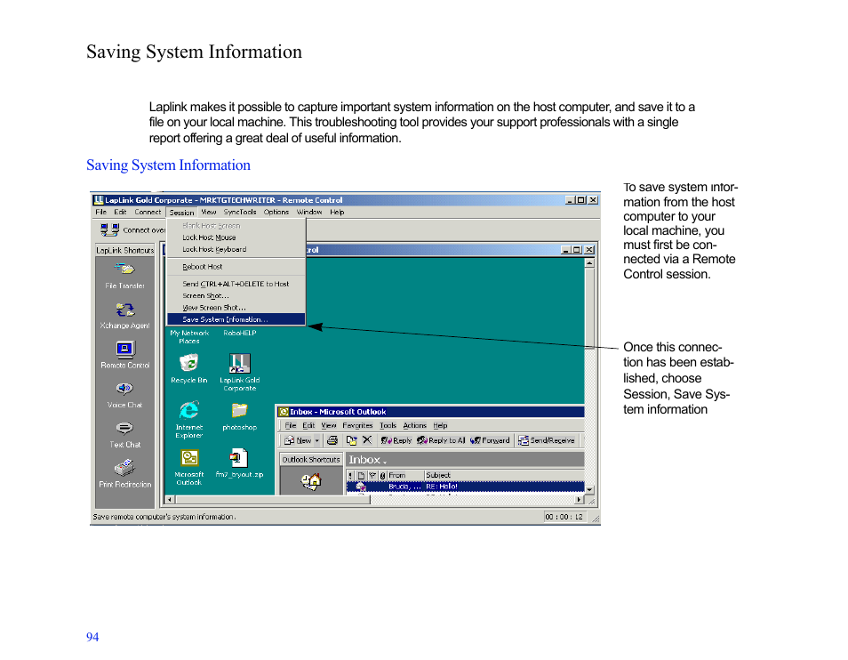 Saving system information | LapLink MN-LGD011-XX-US User Manual | Page 89 / 166