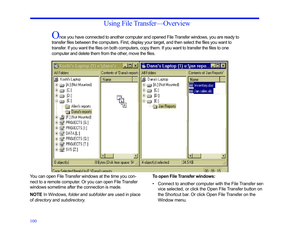Using file transfer-overview, Using file transfer—overview | LapLink MN-LGD011-XX-US User Manual | Page 95 / 166
