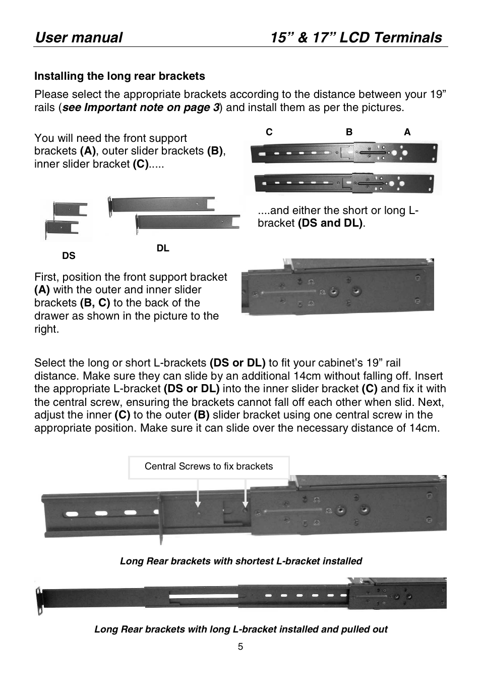 User manual 15” & 17” lcd terminals | Lindy 21543(UK) User Manual | Page 5 / 8