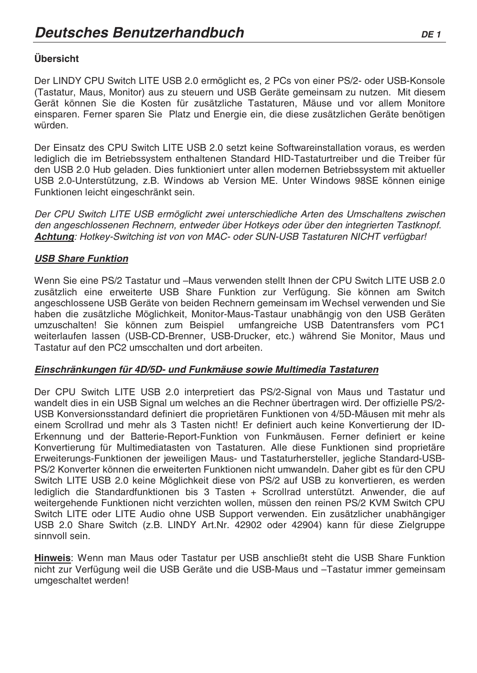 Lindy CPU SWITCH LITE 32825 User Manual | Page 12 / 32