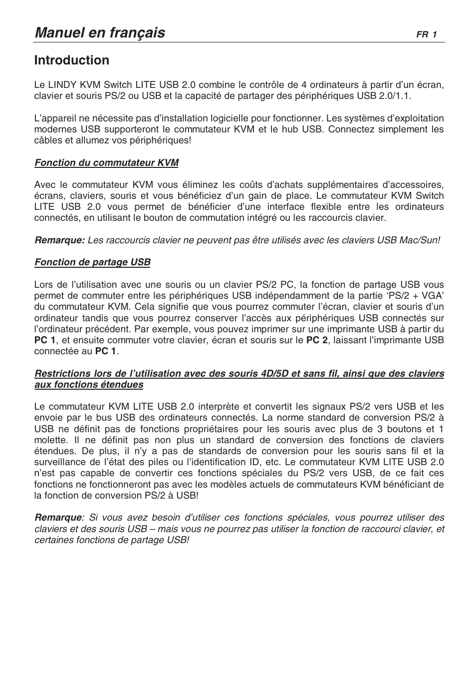 Manuel en français | Lindy CPU SWITCH LITE 32825 User Manual | Page 18 / 32