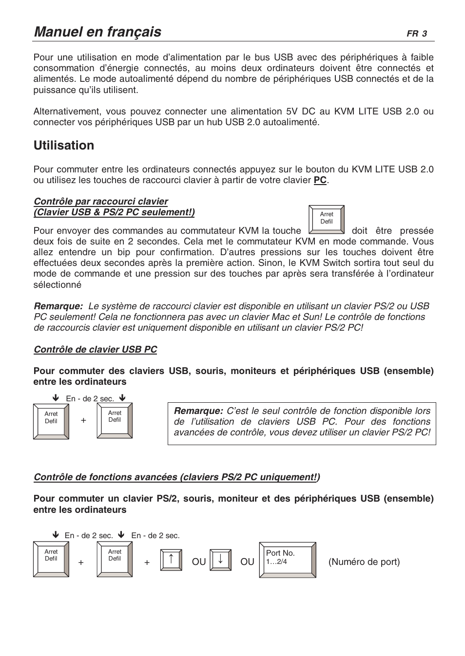 Manuel en français, Utilisation | Lindy CPU SWITCH LITE 32825 User Manual | Page 20 / 32