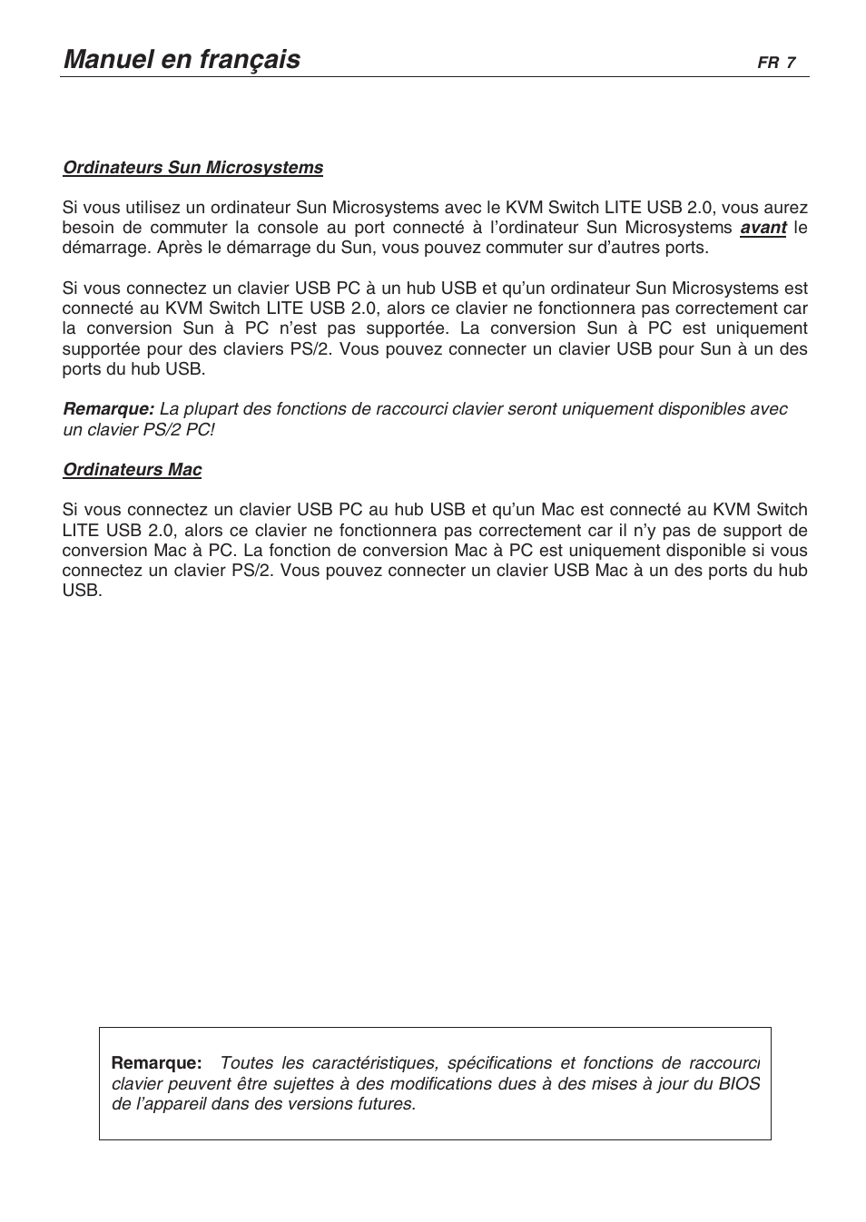 Manuel en français | Lindy CPU SWITCH LITE 32825 User Manual | Page 24 / 32