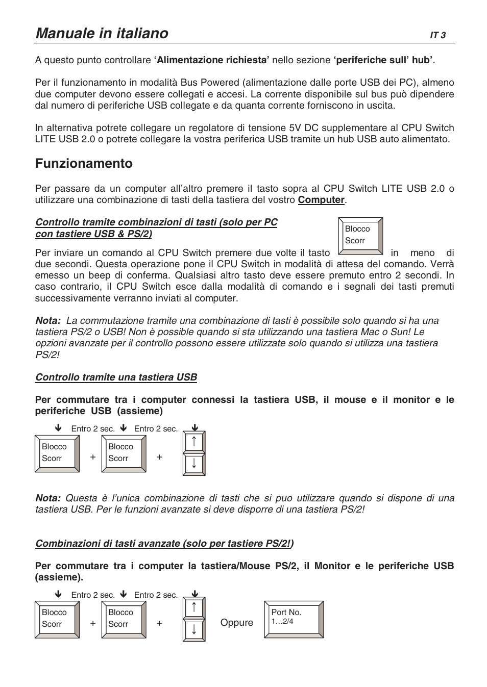 Manuale in italiano, Funzionamento | Lindy CPU SWITCH LITE 32825 User Manual | Page 27 / 32