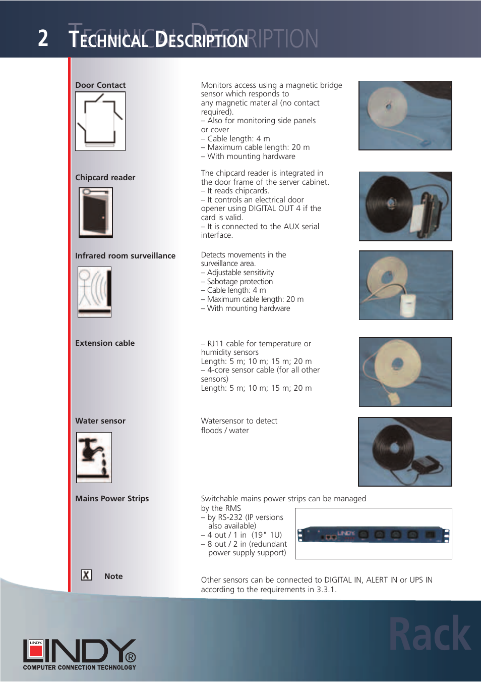 Rack, Echnical, Escription | Lindy Carbon Monoxide Alarm User Manual | Page 10 / 60