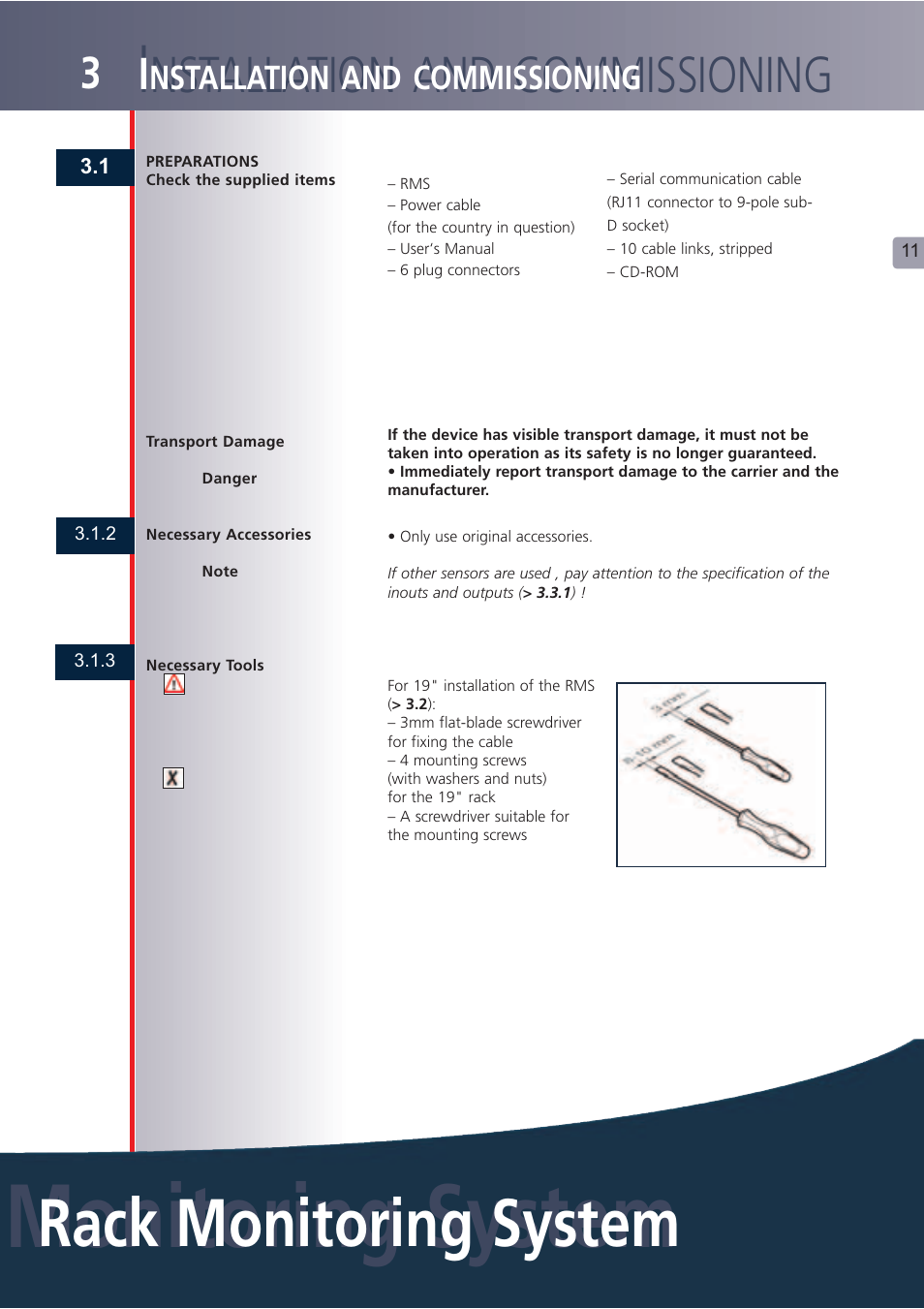 Monitoring system, Rack monitoring system, Nstallation and commissioning | Lindy Carbon Monoxide Alarm User Manual | Page 11 / 60
