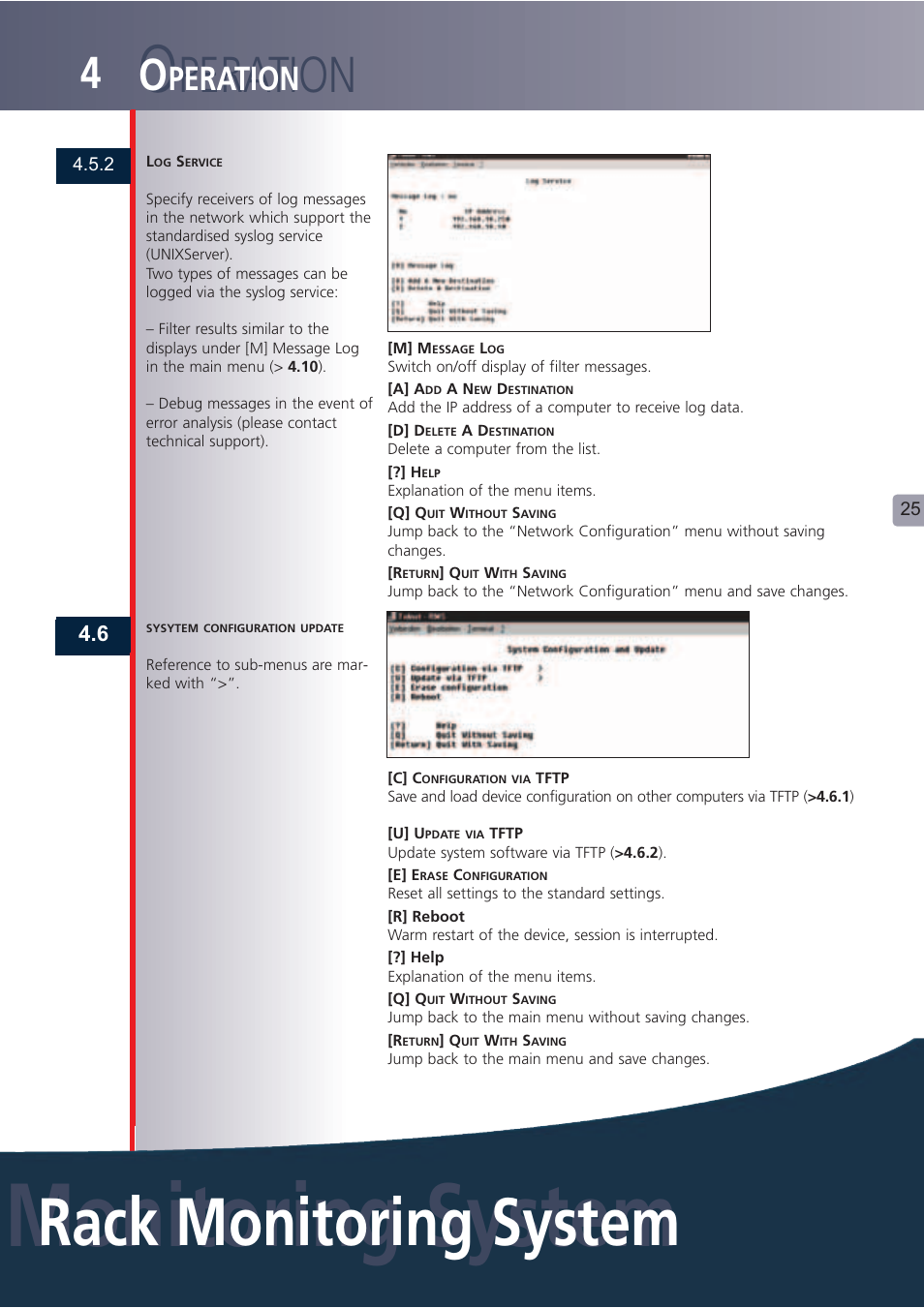 Monitoring system, Rack monitoring system o, Peration | Lindy Carbon Monoxide Alarm User Manual | Page 25 / 60