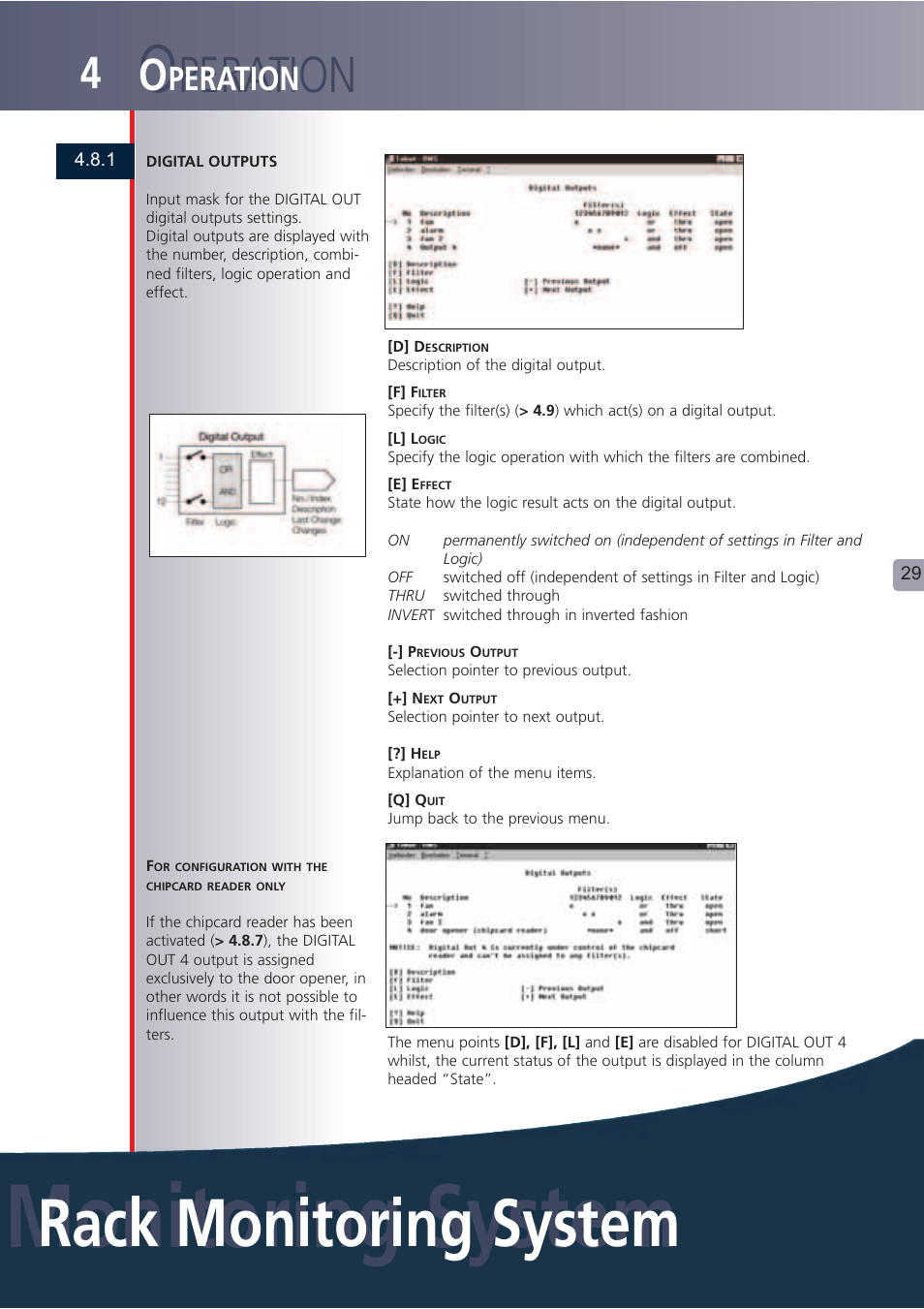 Monitoring system, Rack monitoring system o, Peration | Lindy Carbon Monoxide Alarm User Manual | Page 29 / 60