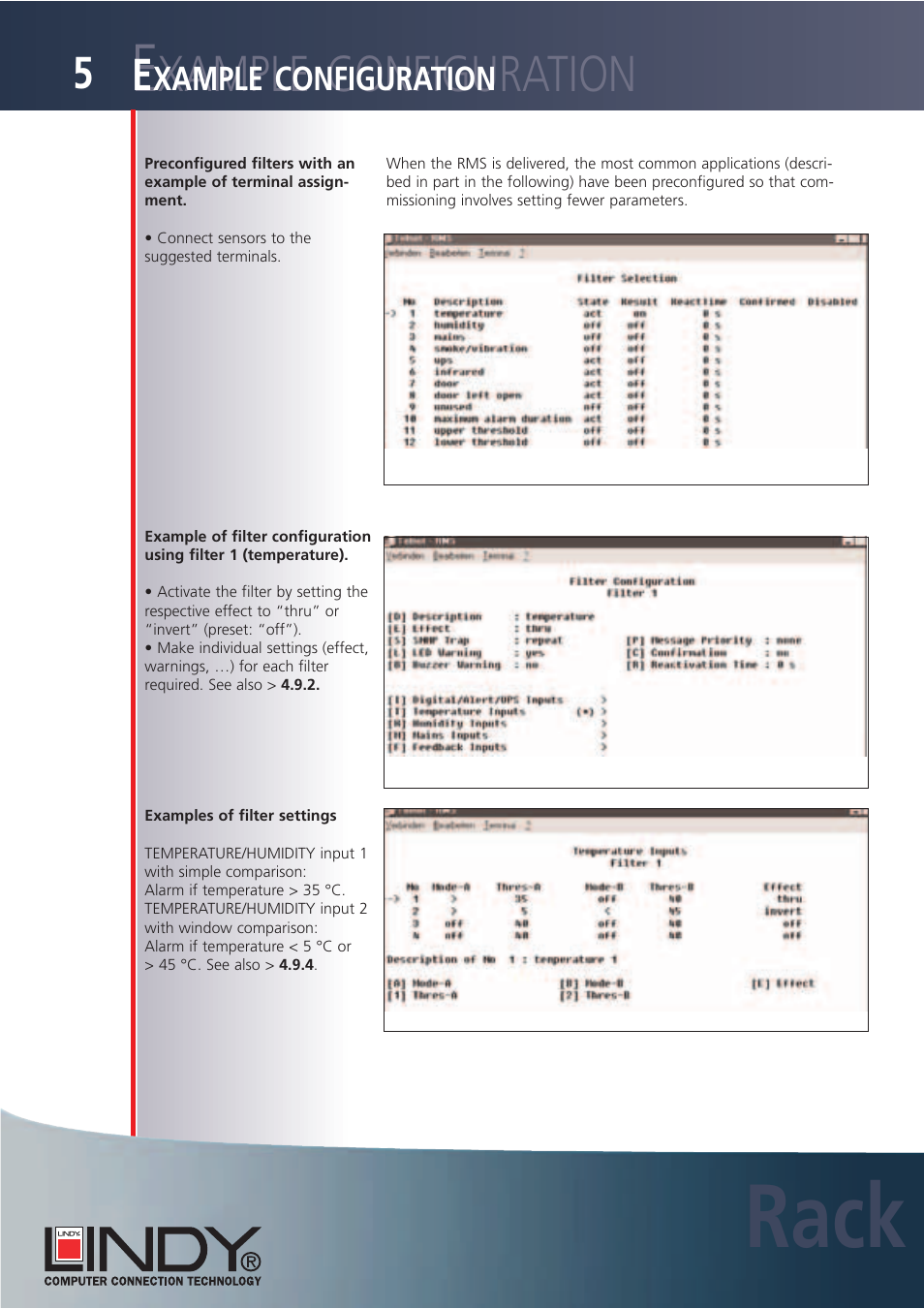 Rack, Xample configuration | Lindy Carbon Monoxide Alarm User Manual | Page 40 / 60