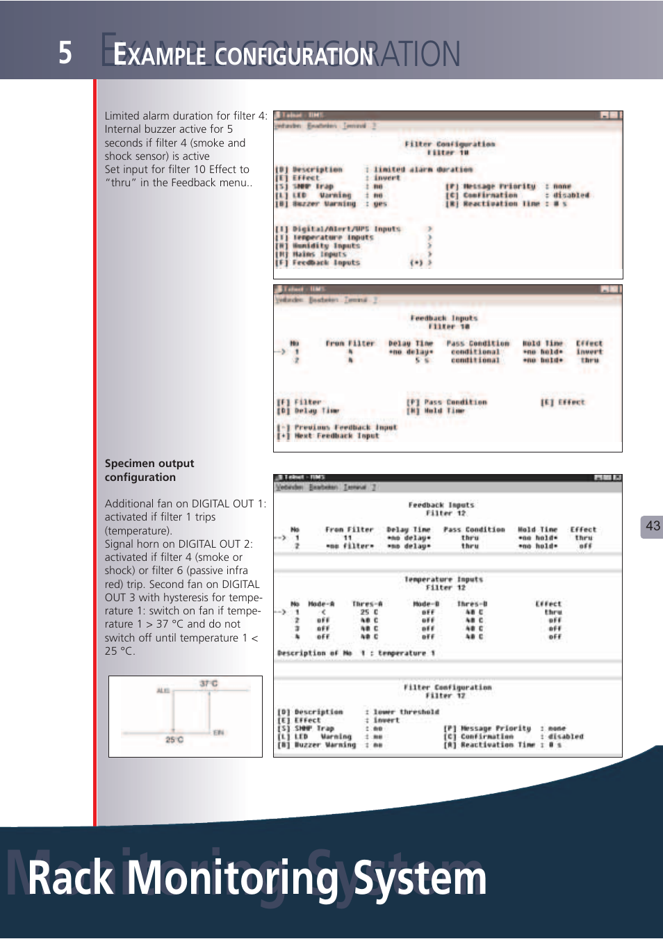 Monitoring system, Rack monitoring system, Xample configuration | Lindy Carbon Monoxide Alarm User Manual | Page 43 / 60