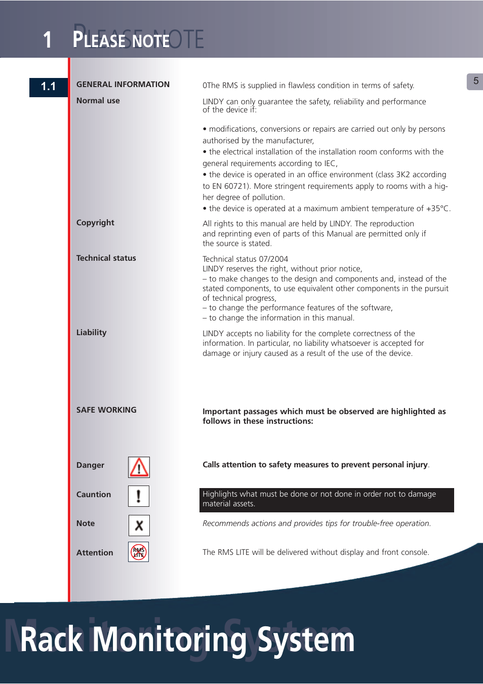 Monitoring system, Rack monitoring system | Lindy Carbon Monoxide Alarm User Manual | Page 5 / 60