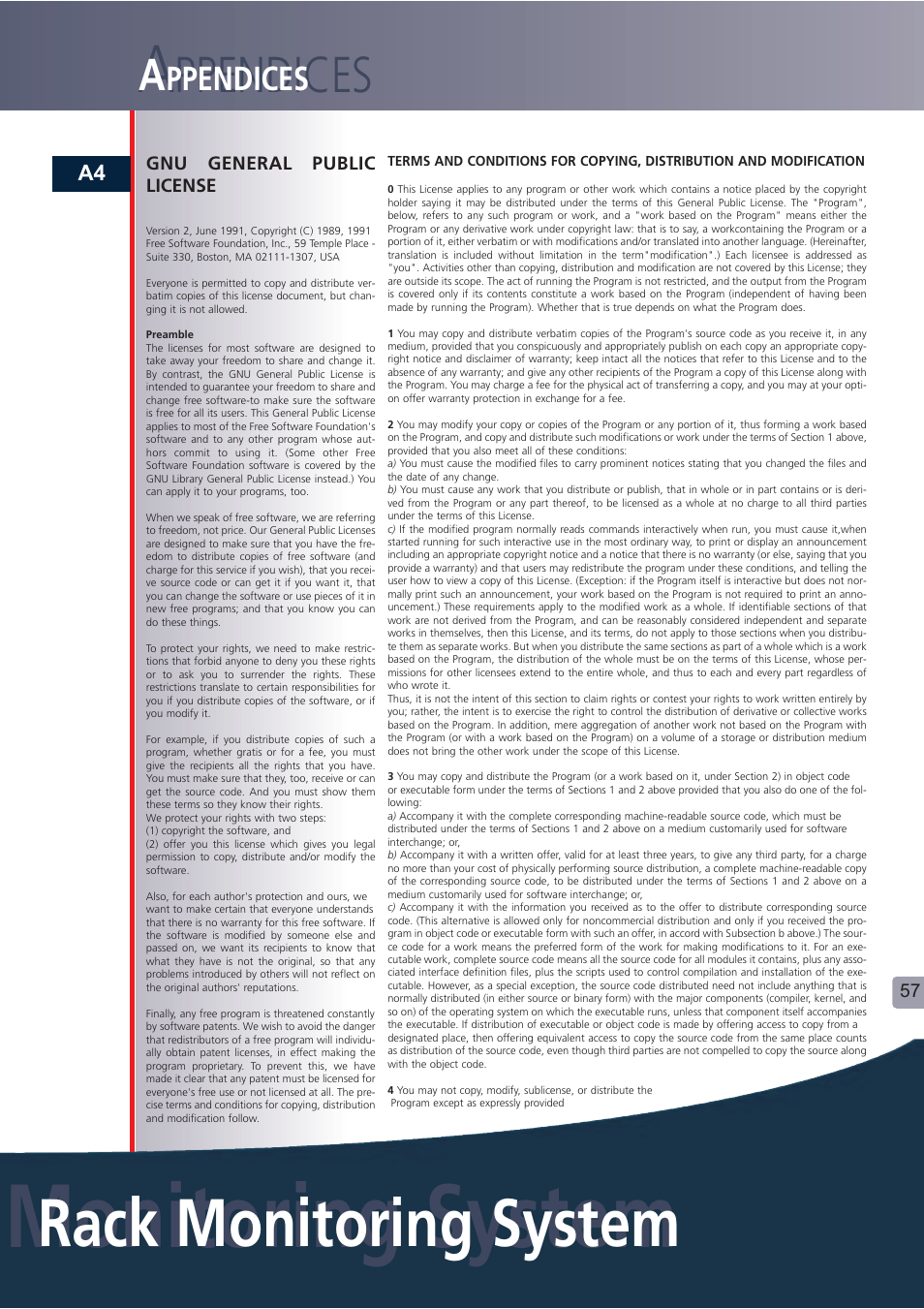 Monitoring system, Rack monitoring system, Ppendices | Lindy Carbon Monoxide Alarm User Manual | Page 57 / 60