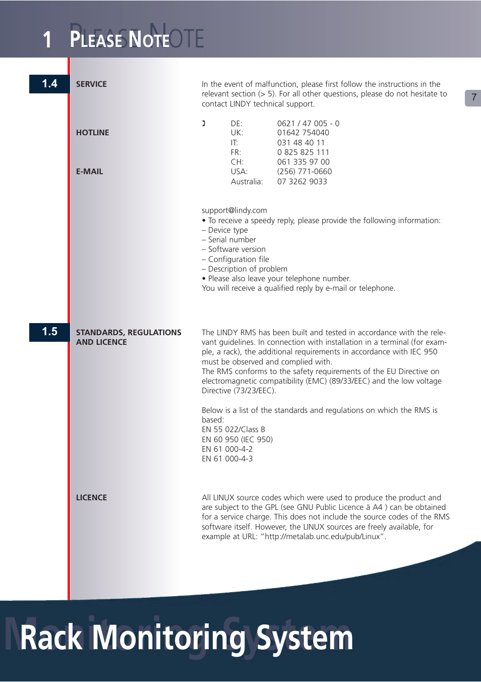 Monitoring system, Rack monitoring system, Lease | Lindy Carbon Monoxide Alarm User Manual | Page 7 / 60