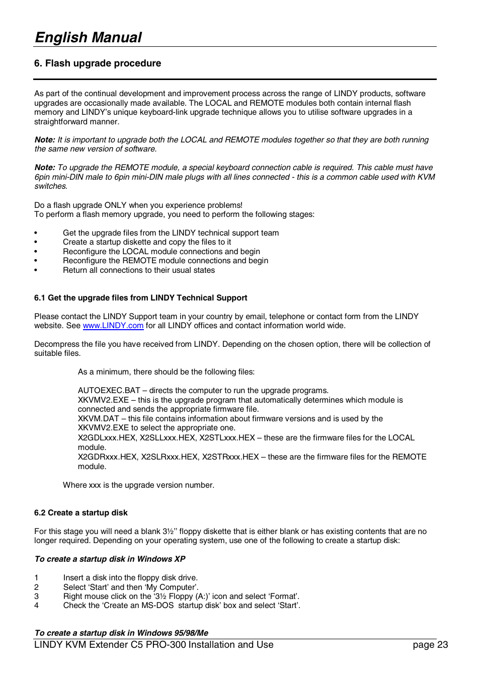English manual | Lindy PRO-300 User Manual | Page 23 / 28