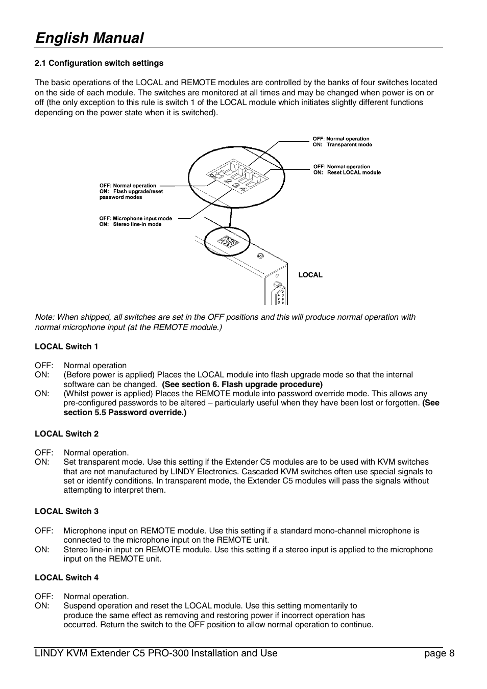 English manual | Lindy PRO-300 User Manual | Page 8 / 28