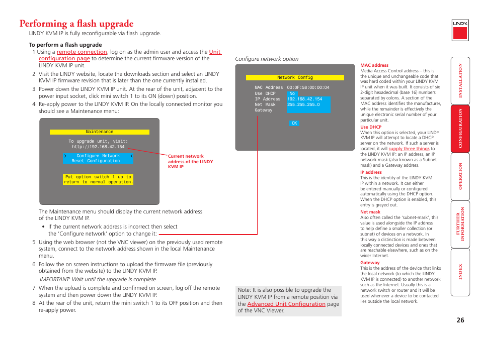 Performing a flash upgrade | Lindy Switch User Manual | Page 27 / 76