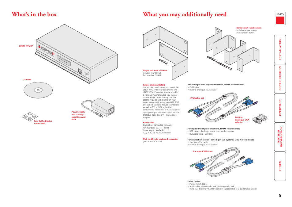 What’s in the box, What you may additionally need, What’s in the box what you may additionally need | Lindy Switch User Manual | Page 6 / 76