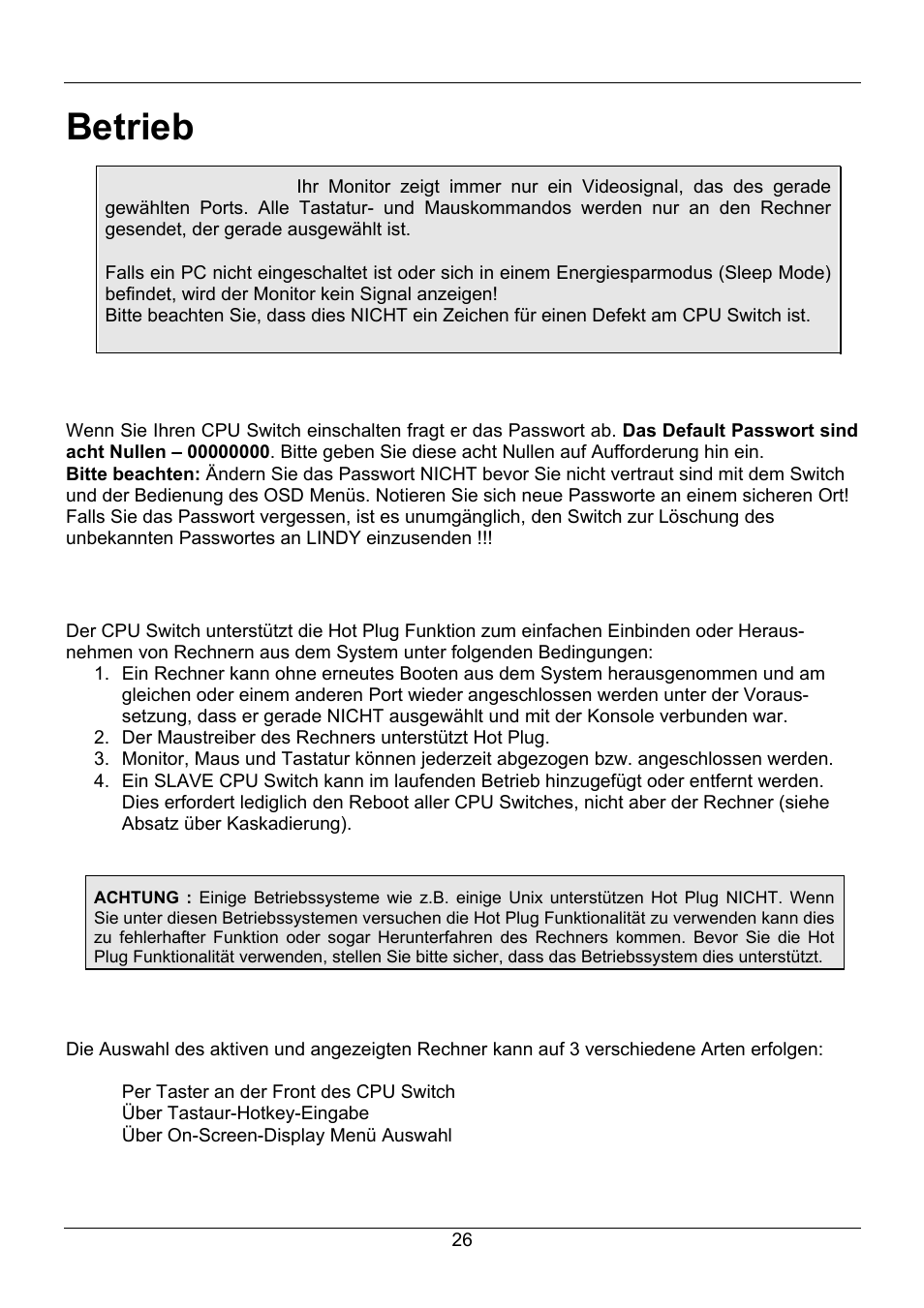 Betrieb | Lindy 32505 User Manual | Page 28 / 71