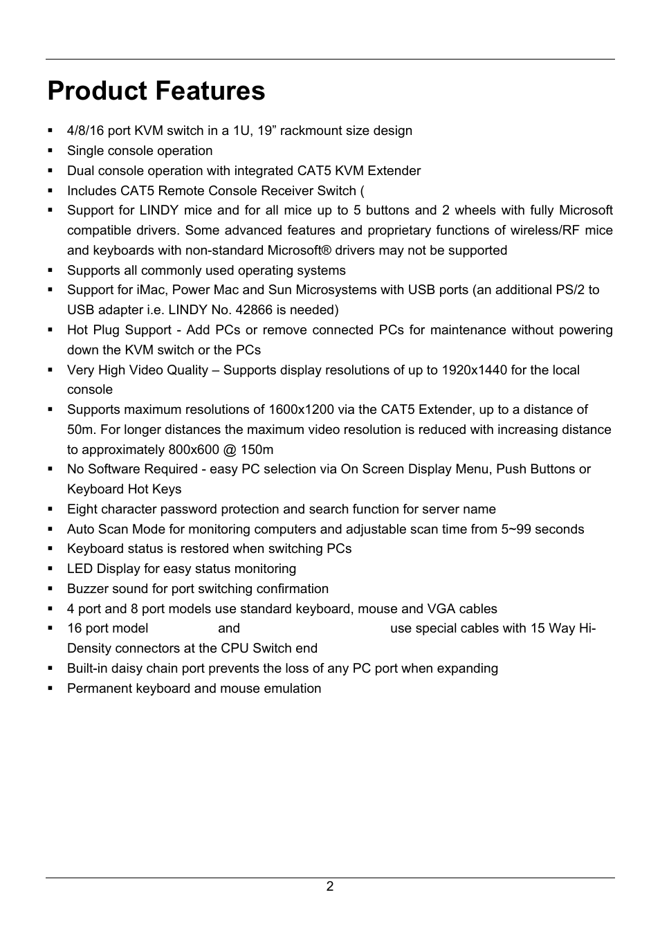 Product features | Lindy 32505 User Manual | Page 4 / 71